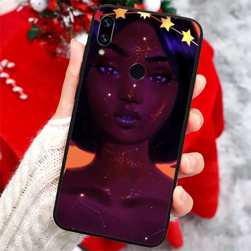 

Black Women Afro Girls fashion beautiful Phone Case For Xiaomi Redmi note 7 8 9 t k30 max3 9 s 10 pro lite