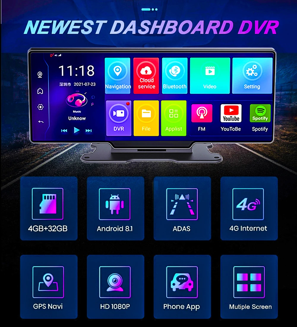 Автомобильный видеорегистратор-зеркало заднего вида 4 Гб + 32 ГБ 1080P | Автомобили и