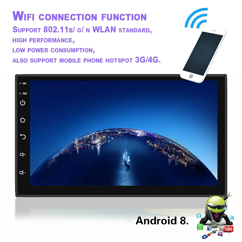 Автомагнитола 2DIN MP5-плеер с экраном 7 дюймов Mirrorlink Wi-Fi Bluetooth GPS навигацией