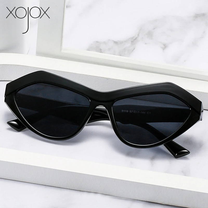 

Очки солнцезащитные XojoX для мужчин и женщин, винтажные модные асимметричные, в стиле кошачий глаз, с декоративными треугольными линзами для ...