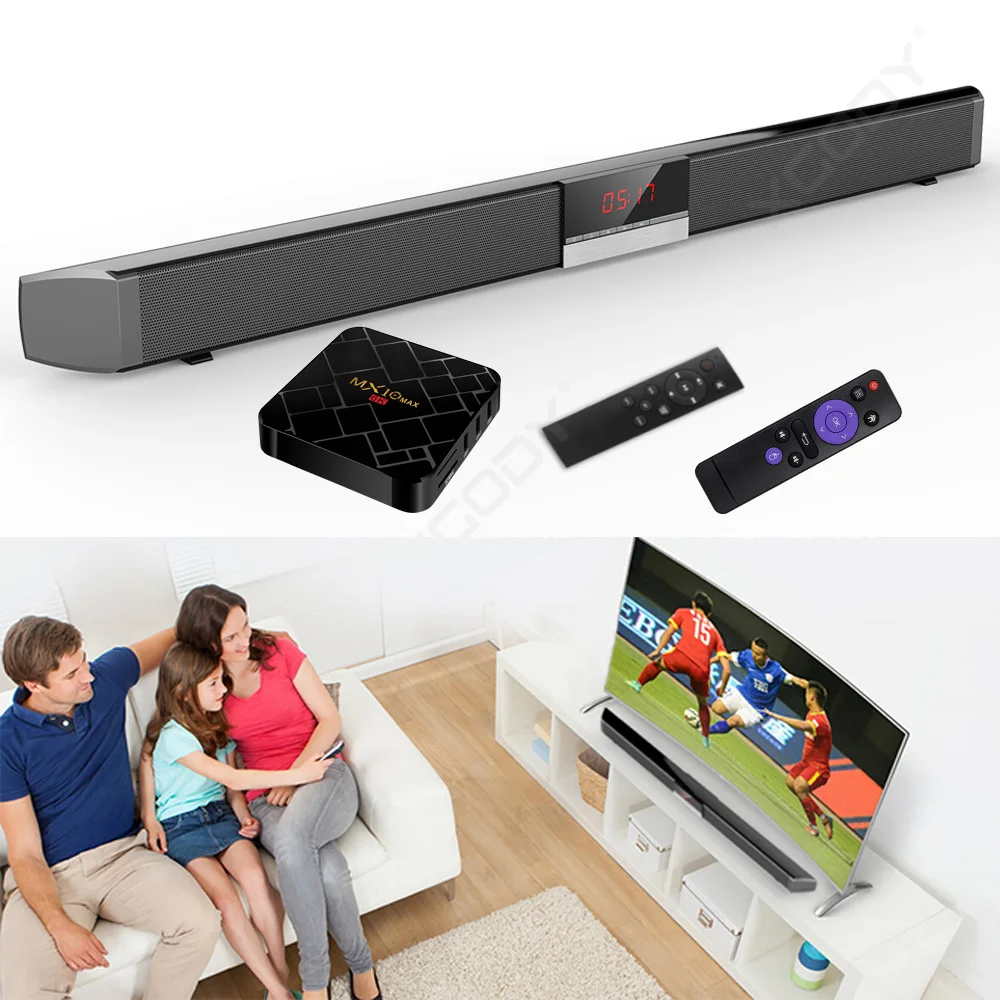 XGODY SR100 плюс Bluetooth Саундбар и ТВ приставка для ТВ беспроводной динамик Aux-In коаксиальный Оптический сабвуфер домашний кинотеатр