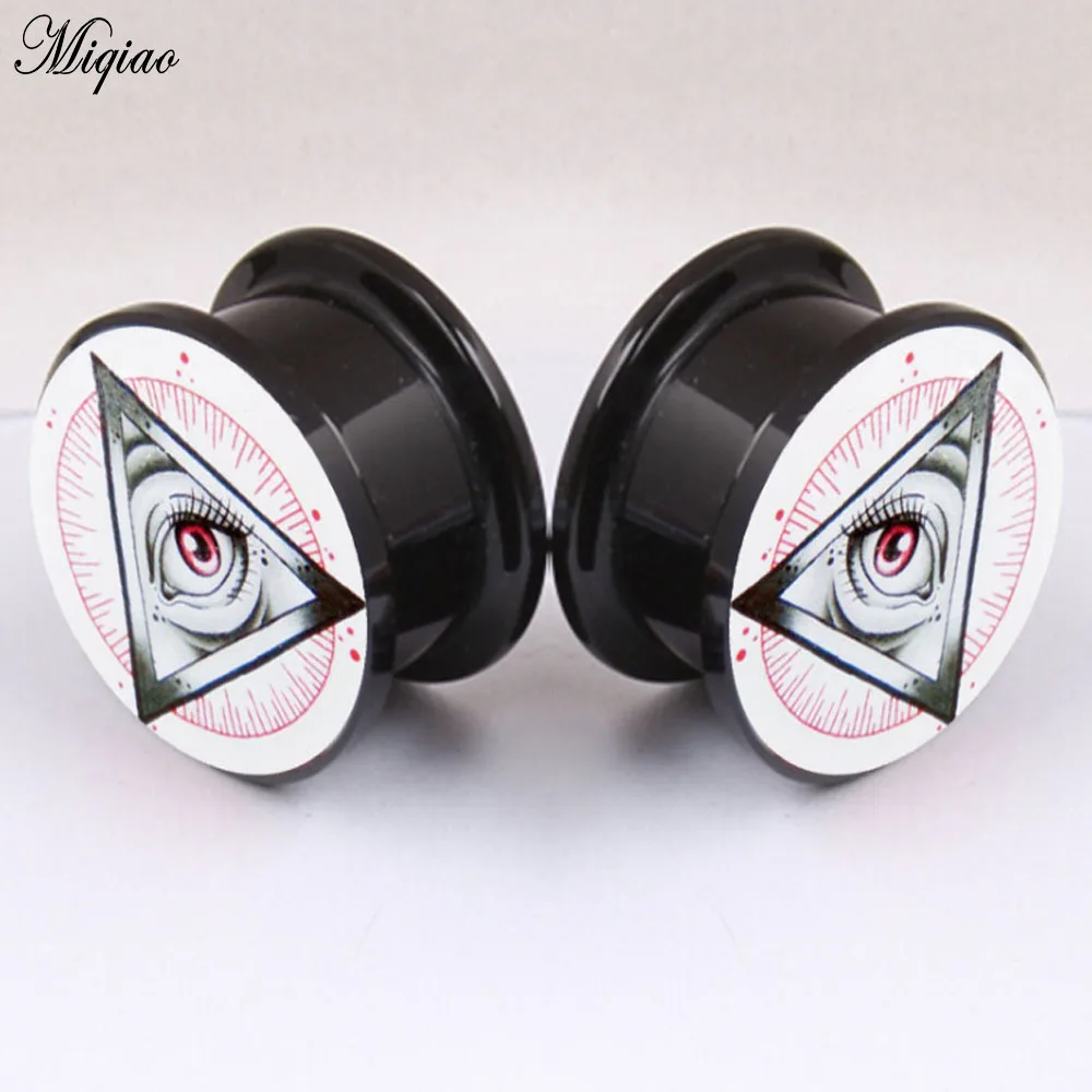 

Miqiao 2pcs Explosive New Product Eye of Life Acrylic Ear Expander 4mm-25mm Exquisite Body Piercing Jewelry