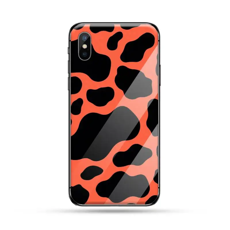

Cow color Print pattern Phone Case Tempered glass For iphone 6 6S 7 8 plus X XS XR 11 12 PRO MAX Mini