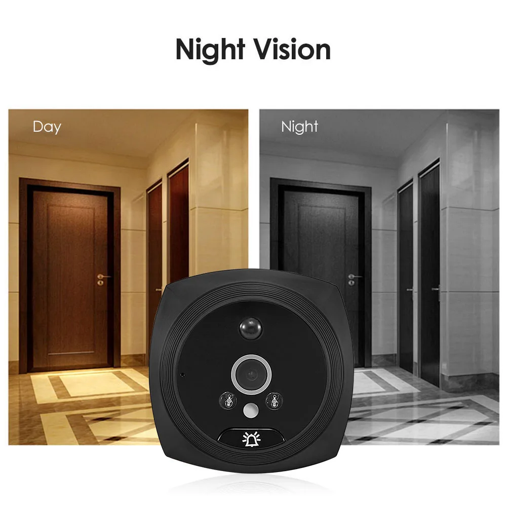 

4.3 inch Visual Intercom Doorbell 145 Degree Ultra Wide Angle Night Vision Phone Video Camera Door Bell Ring Cat Eye Monitor