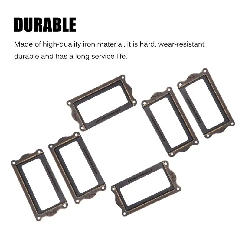 10 шт. латунная ручка &quotпод старину&quot Этикетка Потяните рамка имя держатель для