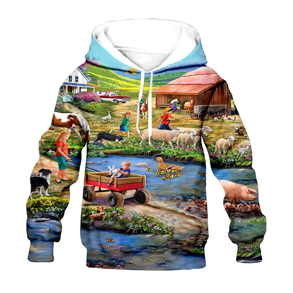 Детская футболка на молнии с 3D-принтом животных капюшоном | Мать и ребенок