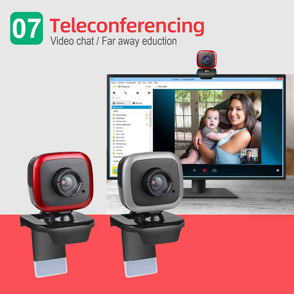 

HD Webcam 480P PC 30fps HD Camera High-Definition Cam Video Call with Microphone JHP-Best
