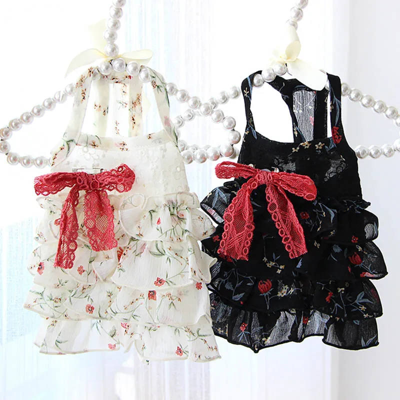 Платье принцессы собак Тюль галстук бабочка для животных кошка платье Чихуахуа