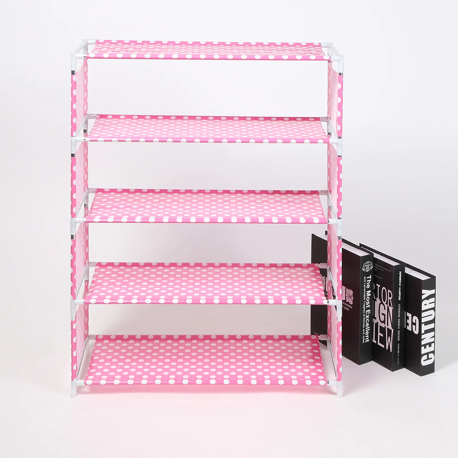 Pink 5 Layers 3/4/5/6 слоев Нетканая обувная стойка ткань пыле шкаф Органайзер легко установить держатель сделай сам Складная подставка для обуви Полка - Цвет: Pink 5 Layers