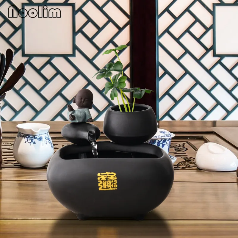 Керамический маленький монах ручной работы украшения для фонтана воды офисный