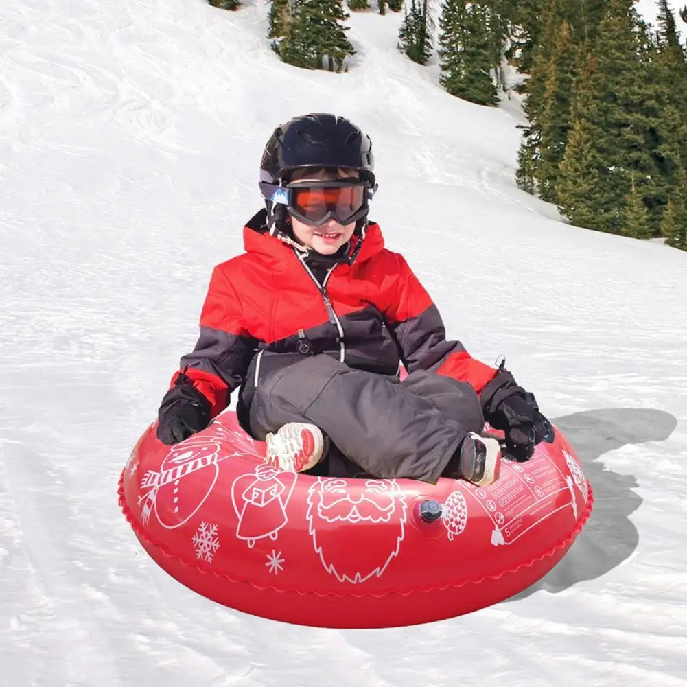 

Inflatable Snow Sled Comfortable Easy to Inflate PVC Xmas Snowman Sledding Tube Christmas Activities Sledding Tube for Skiing