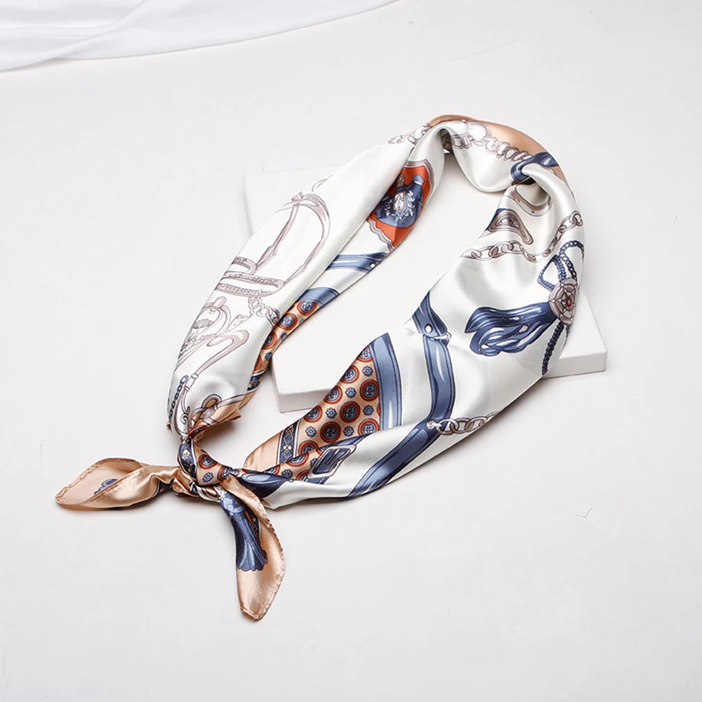 Квадратный шелковый шарф женские модные маленькие шарфы с принтом офисный