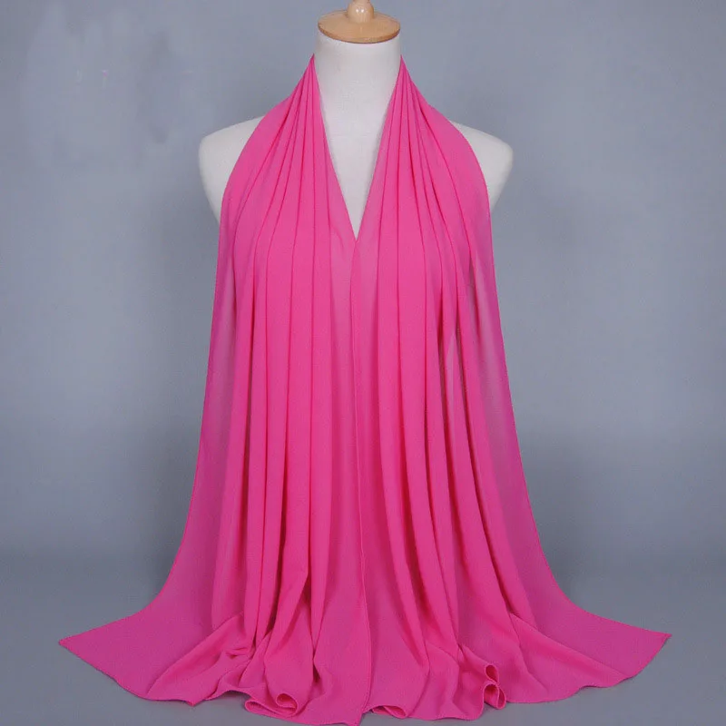 Высокое качество жемчужный пузырчатый шифон мусульманский хиджаб шарф платок