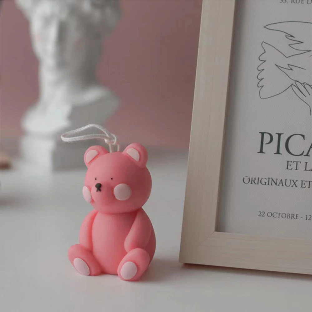 Cute Bear Cat Rabbit Scented Candle Silicone Mold DIY Fondant Cake Handmade Soap Plaster Epoxy Resin Aroma Mould | Дом и сад