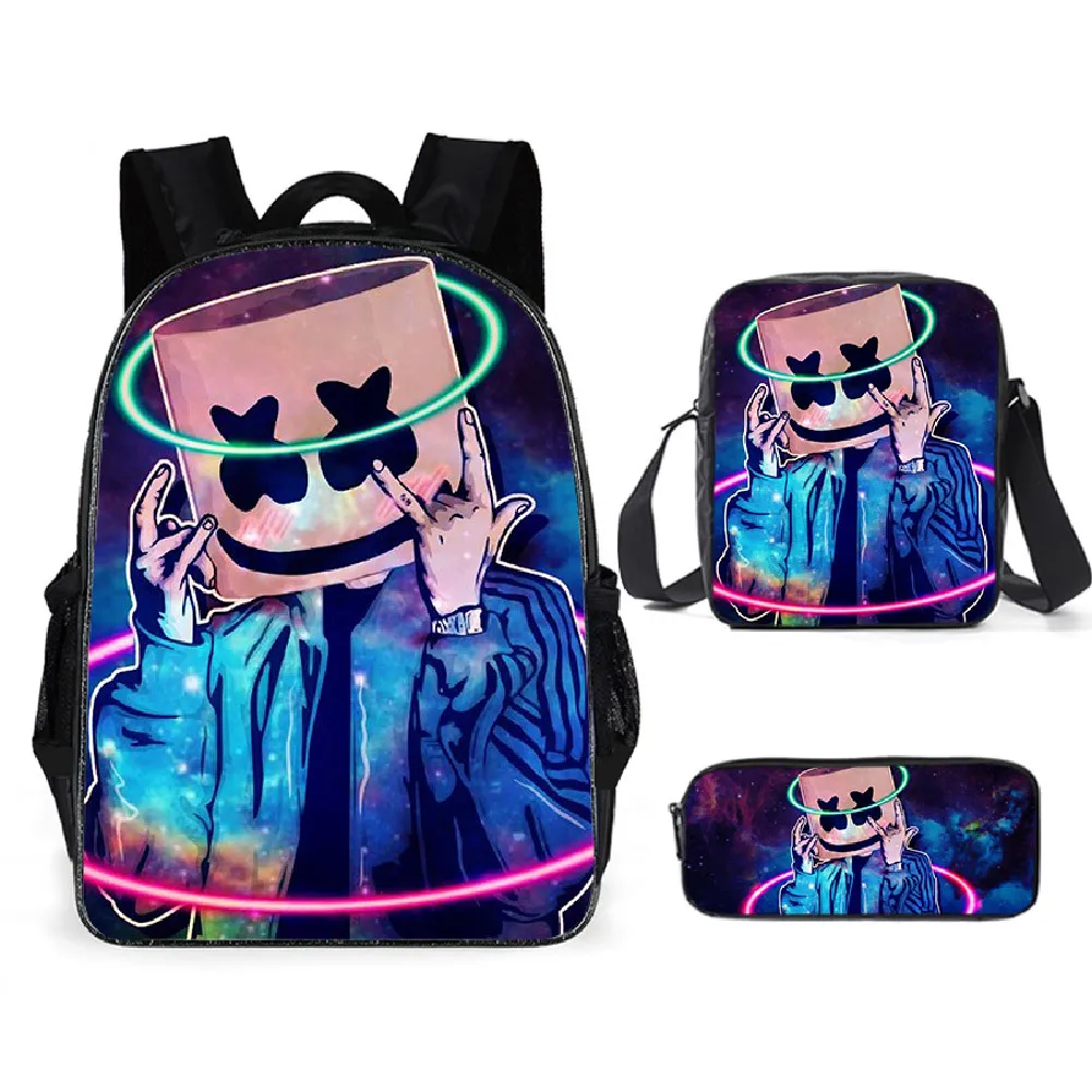 3 шт. рюкзак школьный Карандаш Чехол ди джей Marshmello сумки на плечо школьная сумка