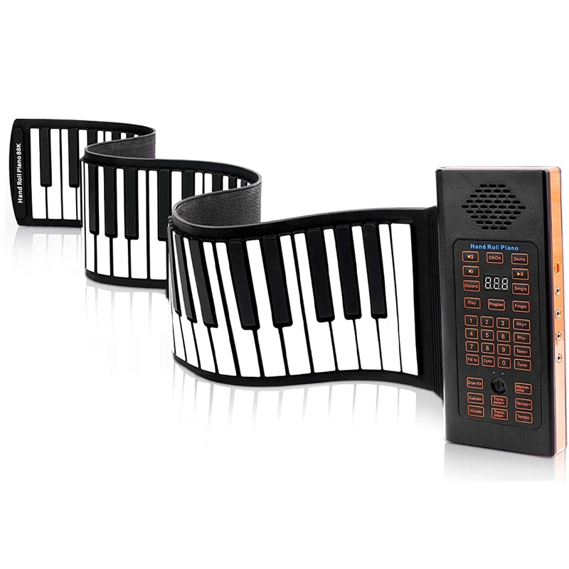 HOT Portable Keyboard Piano Roll Up 88 Keys Electronic Keyboard Flexible Silicone with Rechargeable Battery for Kid Gift