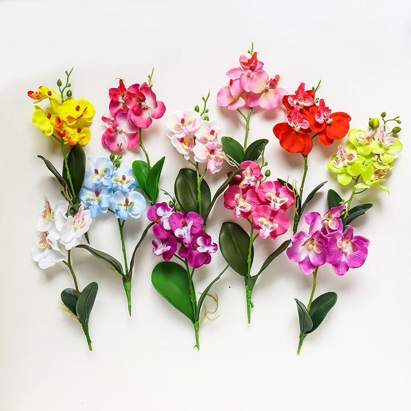 

1 bundle Mini Phalaenopsis bouquet vase for home decor Christmas wedding decorative flowers wreaths Artificial flowers