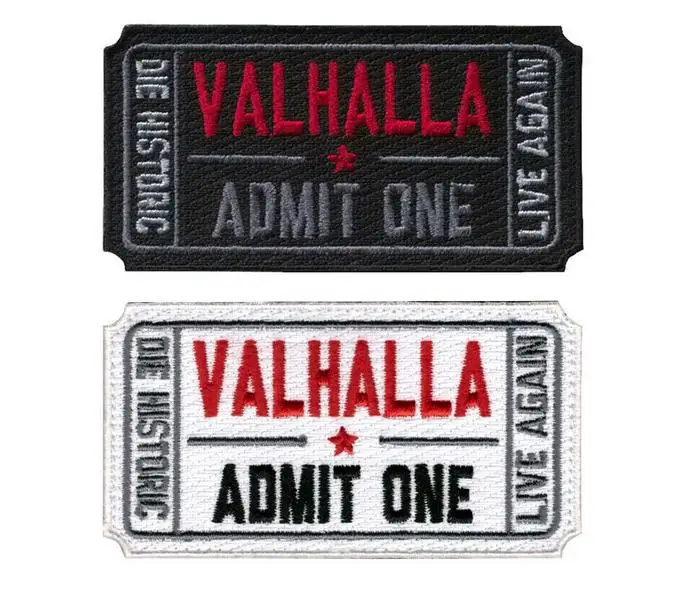 Valhalla стильные нашивки для билета военные вышитые с крючком нарукавники