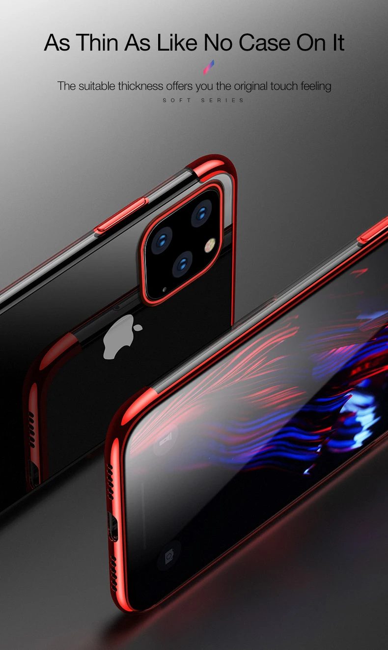 Для apple iPhone 11/11 Pro/11 Pro max прозрачный защитный мягкий чехол для телефона из ТПУ