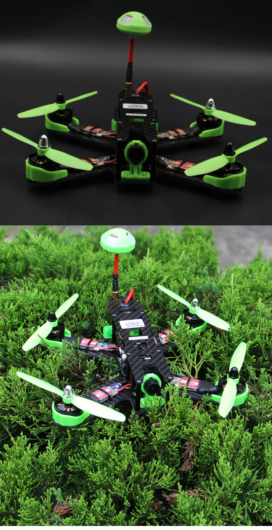 KINGKONG 210 PNP fibra de carbono Мини FPV Квадрокоптер F3 PLUS 200 mW 2204 мотор 12A ESC COMS камера и антенна 10 pares 5040