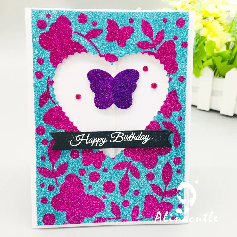 Штампованная металлическая штамповка 3 шт. фоновая рамка бабочка лист для