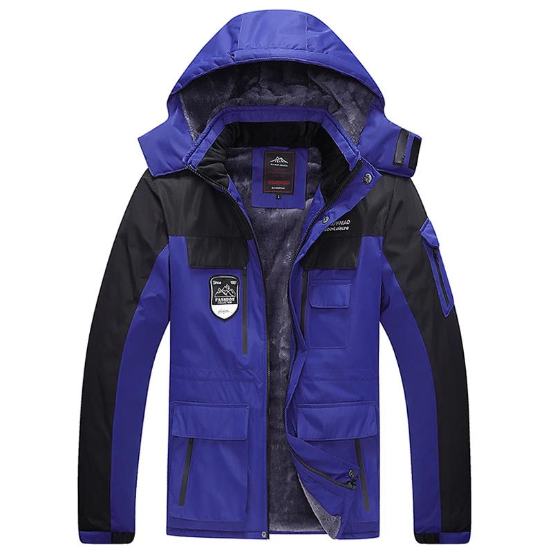 

Oversize 7XL 8XL Warm Thick Waterproof Jackets Men winter streetwear parka coats Outwear Windproof Hat snow overcoat Men clothes