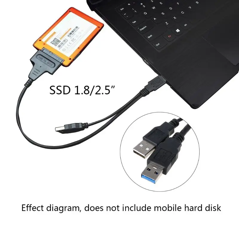 1 шт. USB 3 0 для SATA3 22Pin кабель питания данных адаптер конвертер HDD 2 5 дюймов жесткий