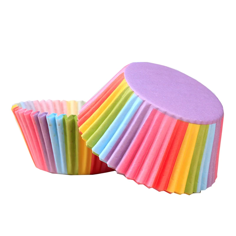 100 шт. цветные бумажные подкладки для торта и капкейков коробка выпечки маффинов