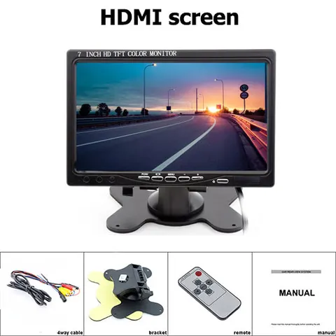 7-дюймовый портативный ЖК-монитор Podofo, экран дисплея, мини-компьютер для видеоигр CCTV, встроенный динамик с HDMI/VGA/видео/аудио