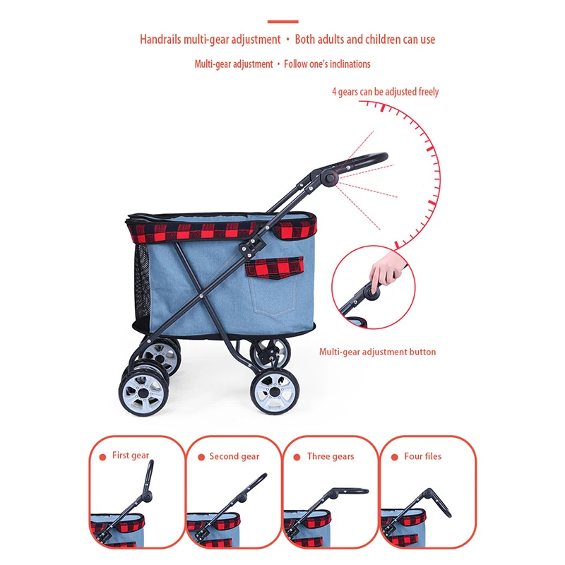 4-колесная складная прогулочная коляска для домашних животных переноска собак