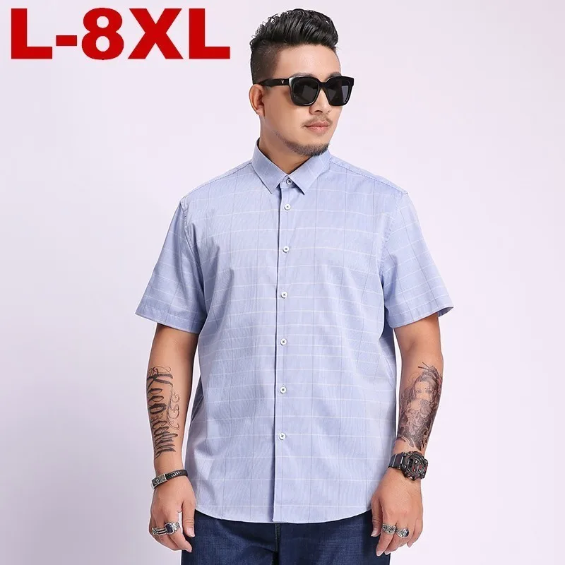 8xl 7xl 6xl 5xl размера плюс плед короткий рукав рубашки для Для мужчин картины больших