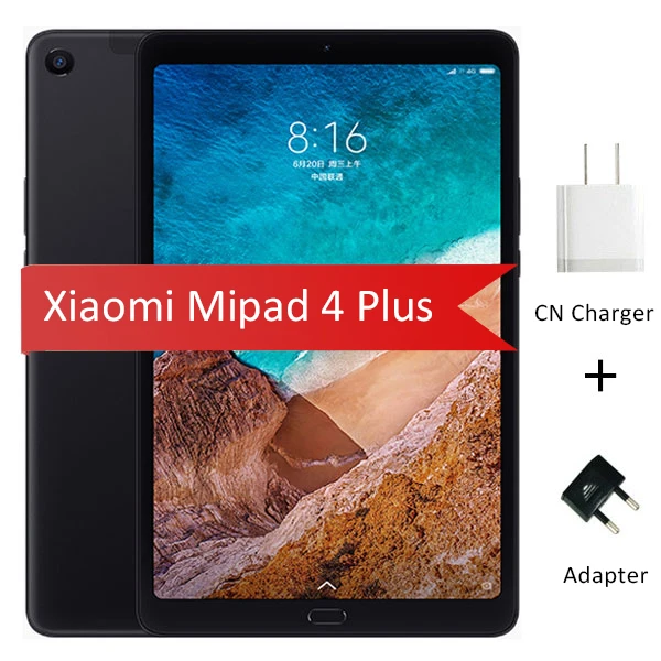 Планшет Xiaomi mi Pad 4 mi Pad 4 Plus, 8 дюймов, 10,1 дюймов, Восьмиядерный процессор Snapdragon 660, большой экран, 1920*1200, Мп+ Мп, 4G, планшеты на базе Android - Комплект: mipad 4 plus black