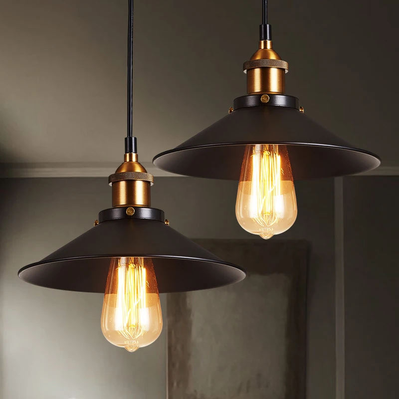 Винтажный промышленный подвесной светильник железный в стиле ретро Подвесная