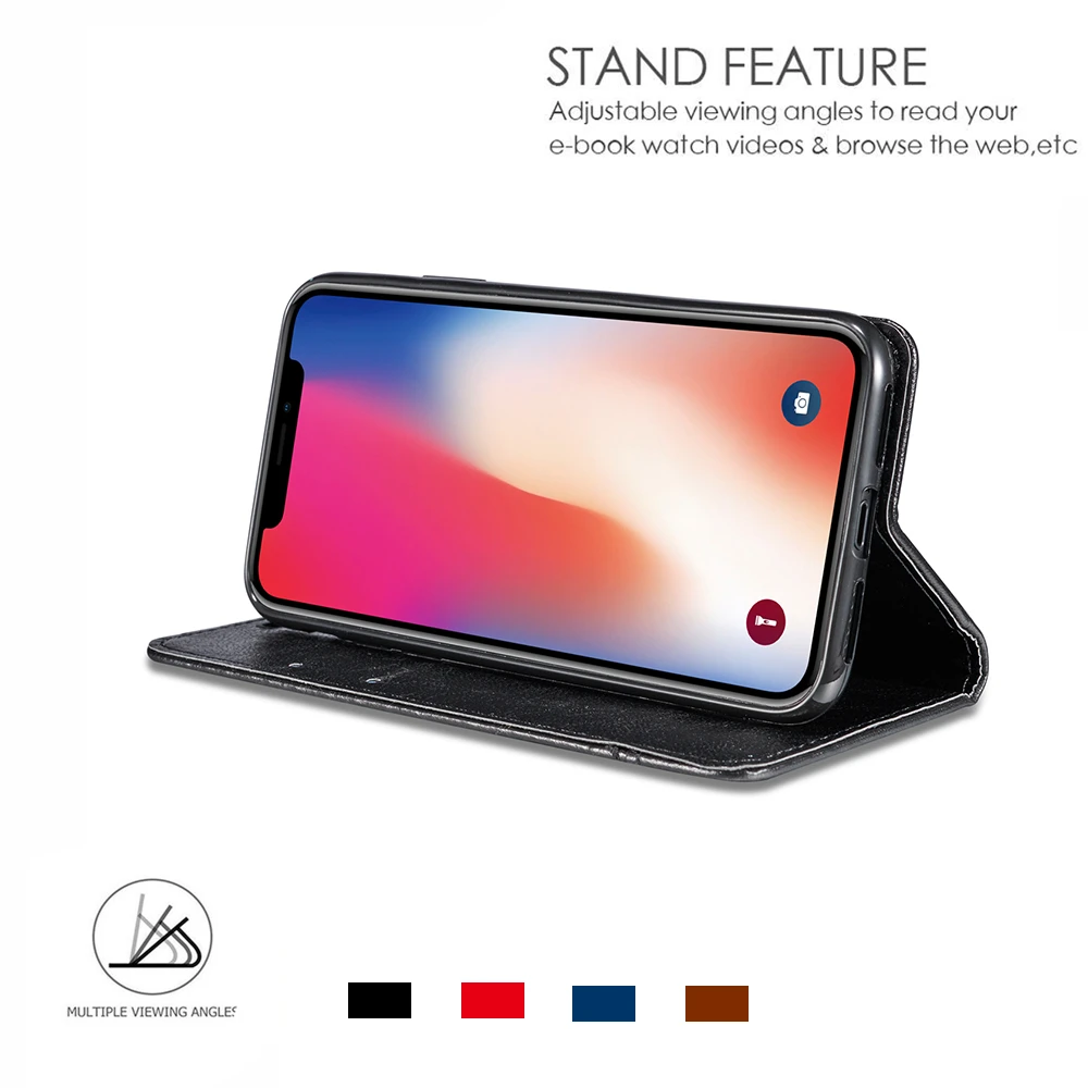 Кожаный чехол для Iphone 11 Pro MAX XR X XS 8 7 6 samsung S10 S9 S8 S7 NOTE10 9 мягкий кошелек откидная