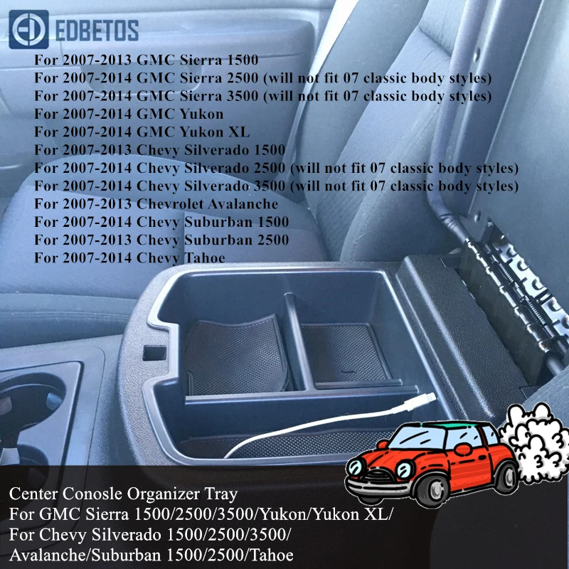 Для GMC Sierra 2500 2007 2008 2009 2010 2011 2012 2013 2014 Аксессуары для подлокотник контейнер