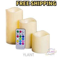 swt electronic wax flame led smokeless candle led tea light party decorative fake candles with control 12 colorful led candle