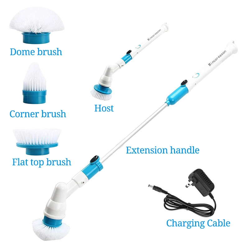 

Cleaning Brush Electric Spin Scrubber Cordless Scrub Turbo Chargeable Bathroom Cleaner with Extension Handle Adaptive Brush Tub