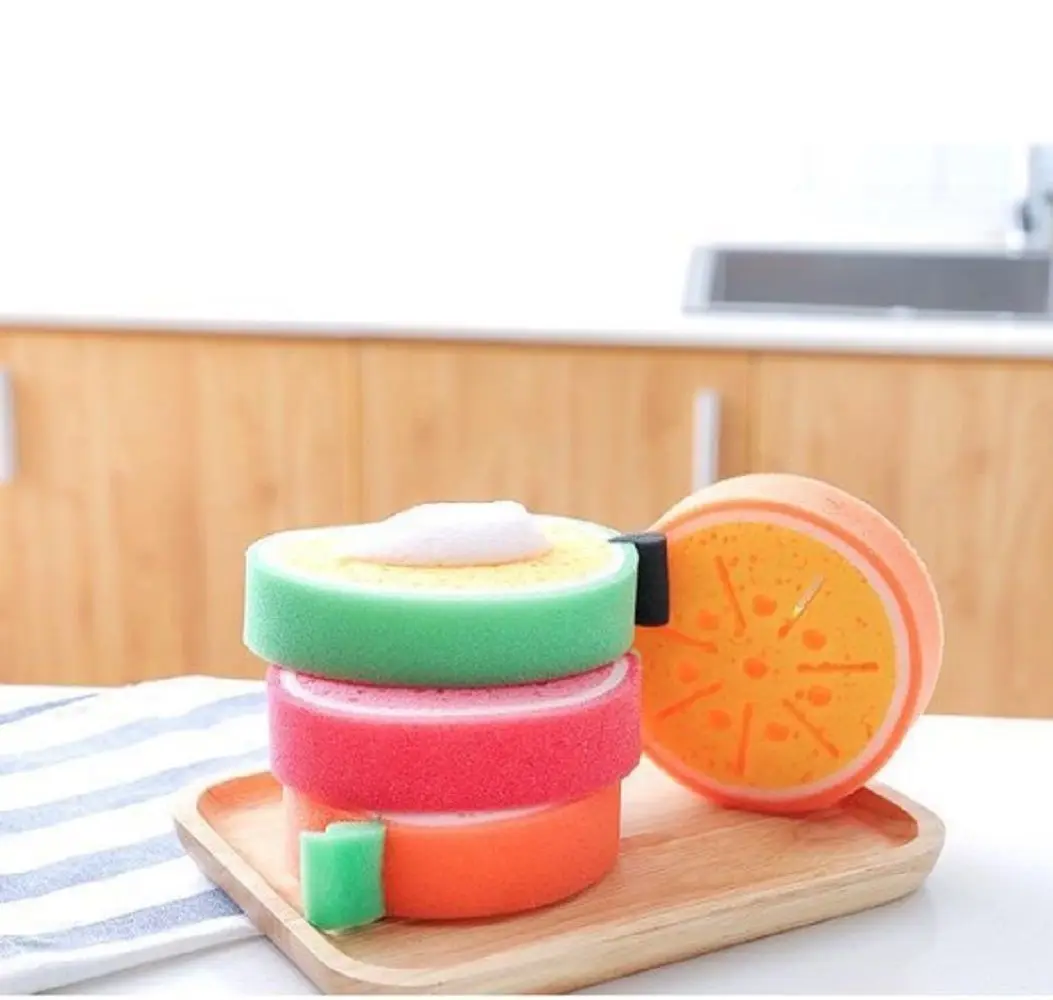 

1PC Cute Household Cleaning Tools Home Dish Towel Strong Cleaning Kitchen Supplies Fruit Spong Mop Dish-washing Sponge