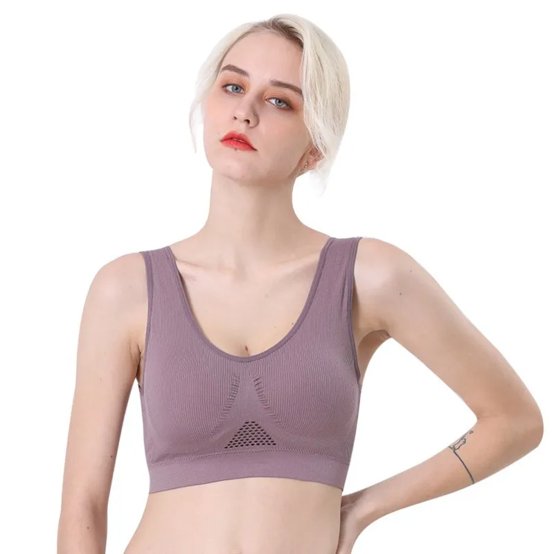 

Спортивный бюстгальтер без косточек, укороченный топ, майка для фитнеса, тренажерного зала Бег Спортивная Женское нижнее белье Push-up бюстгал...