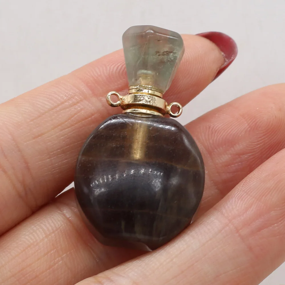 

2021 Hot Sale Fine Natural Stone Pendant Perfume Bottle Fashion High Quality Pendant Jewelry for Making DIY Necklace Accessories