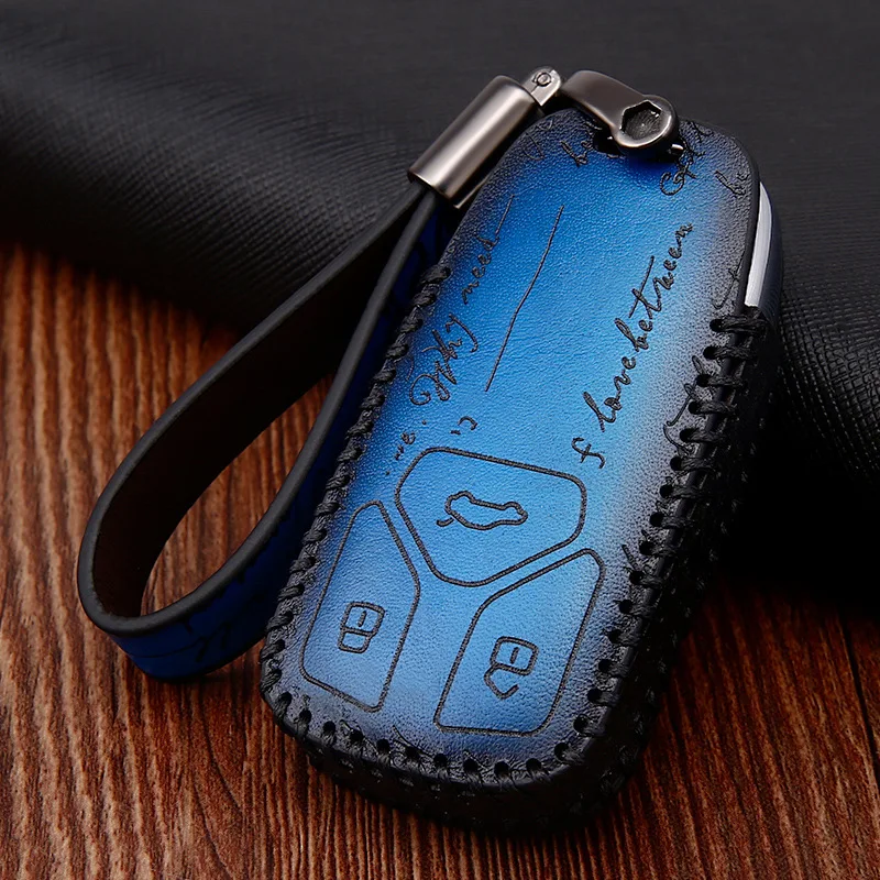 

New Genuine Leather Car Key Cover Case Holder for Audi A3 A5 A7 A4l A6l A8l Q3 Q5 Q7 Q2l Car Accessories