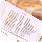 16 шт.пакет Tail позолоченные иглы для ручного шитья из нержавеющей стали, упаковка в бумажную коробпосылка, домашние комбинированные швейные инструменты сделай сам