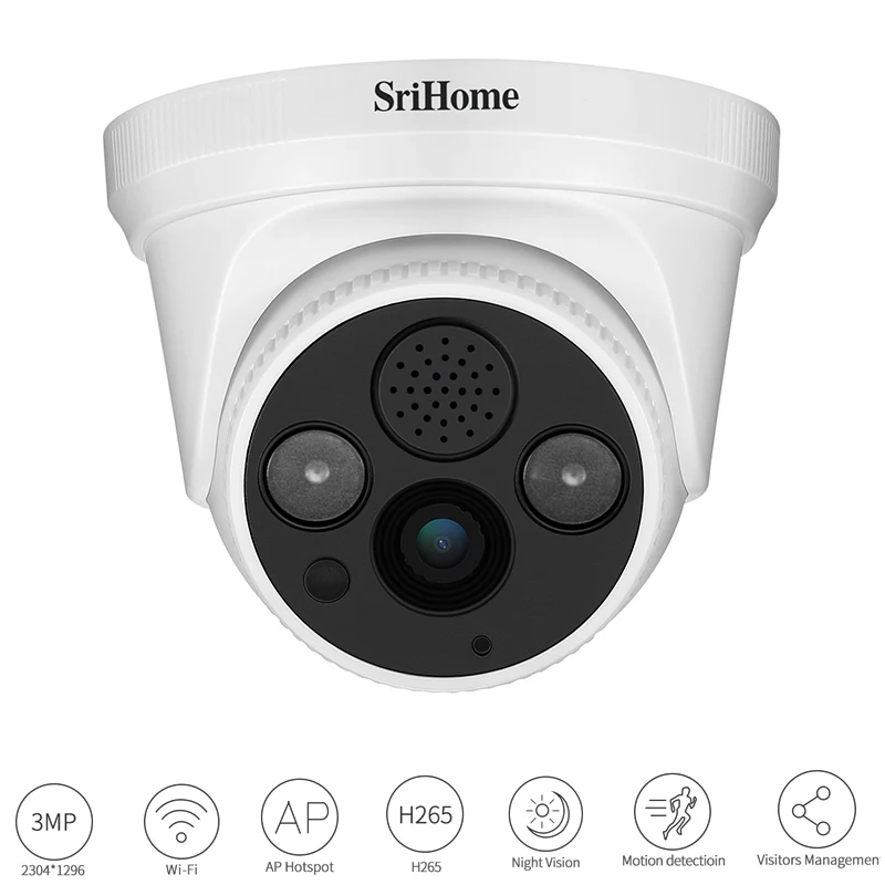 IP камера SriHome SH030 3 Мп 1296P H.265 ONVIF Wi Fi|Камеры видеонаблюдения| |