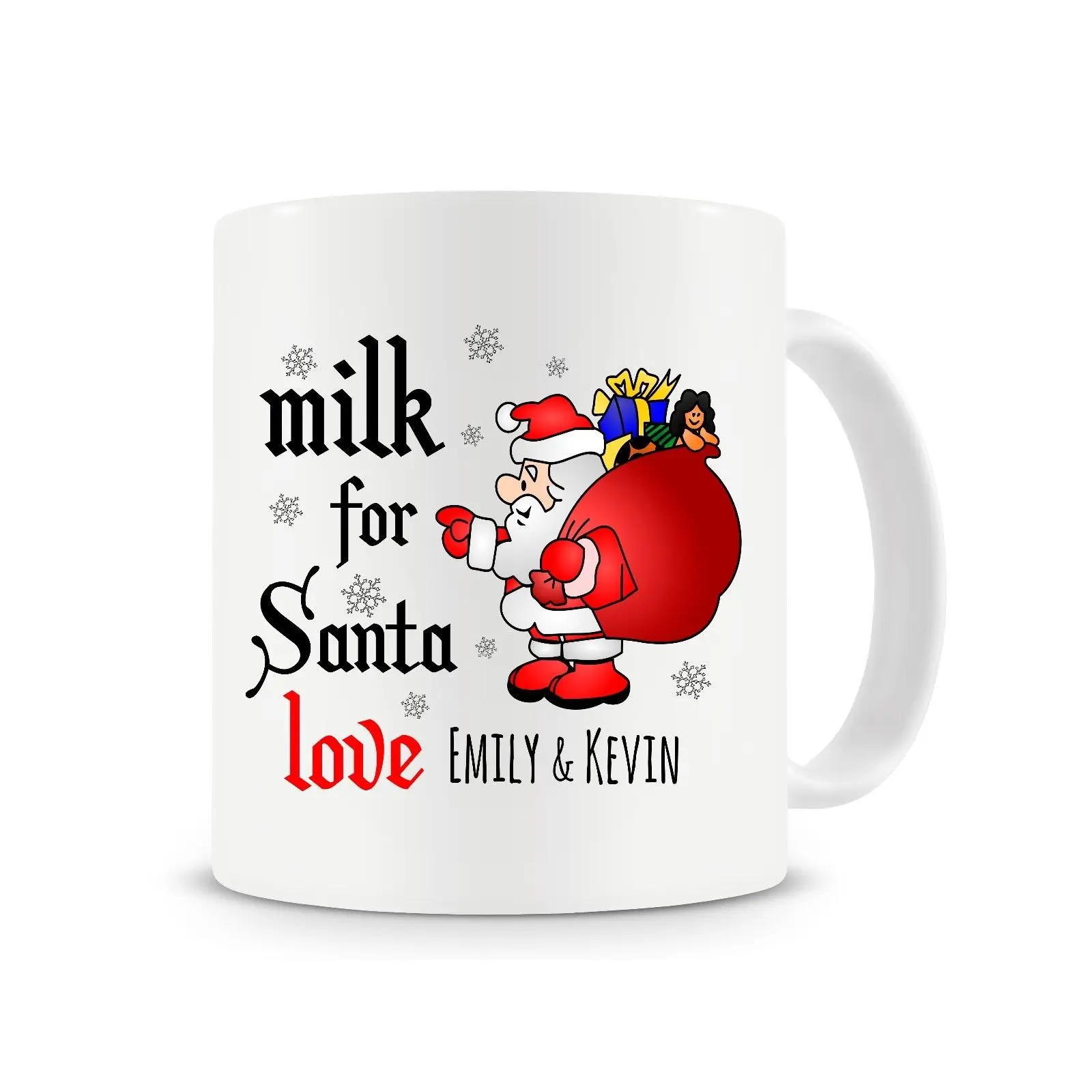 Молока для кружка с Сантой персонализированные вашим именем носки изображением