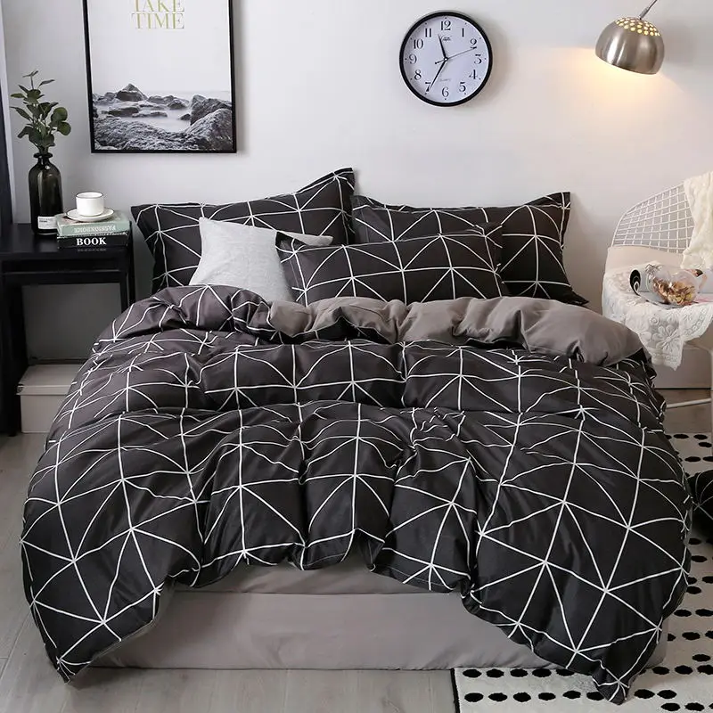 

Bedding Set 4Pcs/Set Flower Bed Set 8Style Bed Sheet Aloe Cotton Home Bed Semi-Reactive Printing Sheet Pillowcase & Duvet Cover