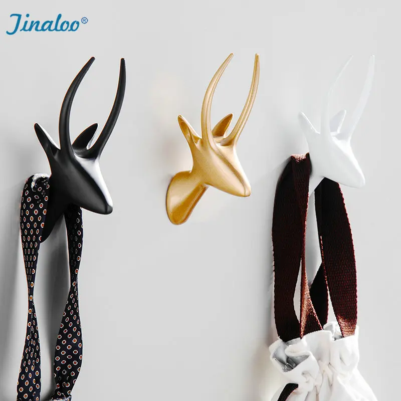 Однотонные голова антилопы Крючки для пальто настенный крючок полотенец