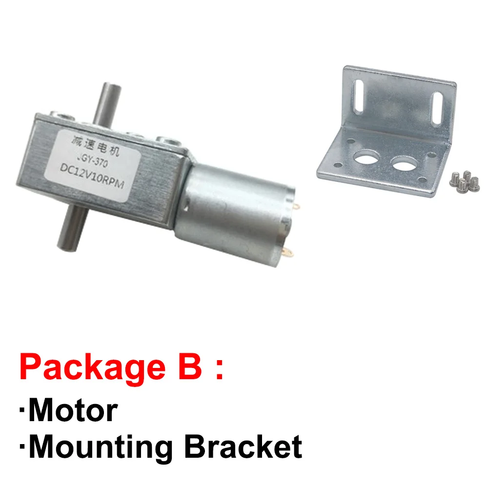 

JGY-370 Double Shaft 12V DC Electric Motor 24V DC Motor 6V Worm Gear Motor 370