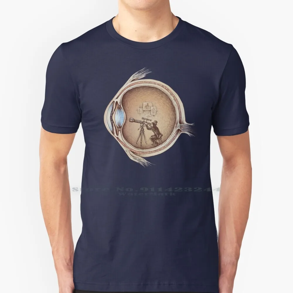 

Extraordinary Observer T Shirt Cotton 6XL Eye Anatomy Telescope Man