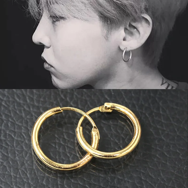 Тренд Kpop альбом Корея bangtan мальчики из нержавеющей стали круглый Earing JUNGKOOK SUGA V