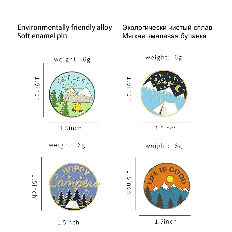 Горный пейзажный пин на письме, креативная брошь в форме снежной горы с сосной, украшение для сумки, значок в подарок для друзей.